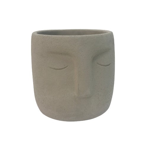 Cement Stoneware Face Planter (4")