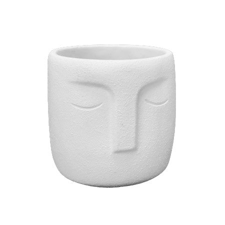 Cement Stoneware Face Planter (4")
