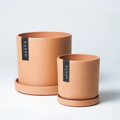 Earth Tone Planter & Saucer 4” - 7”