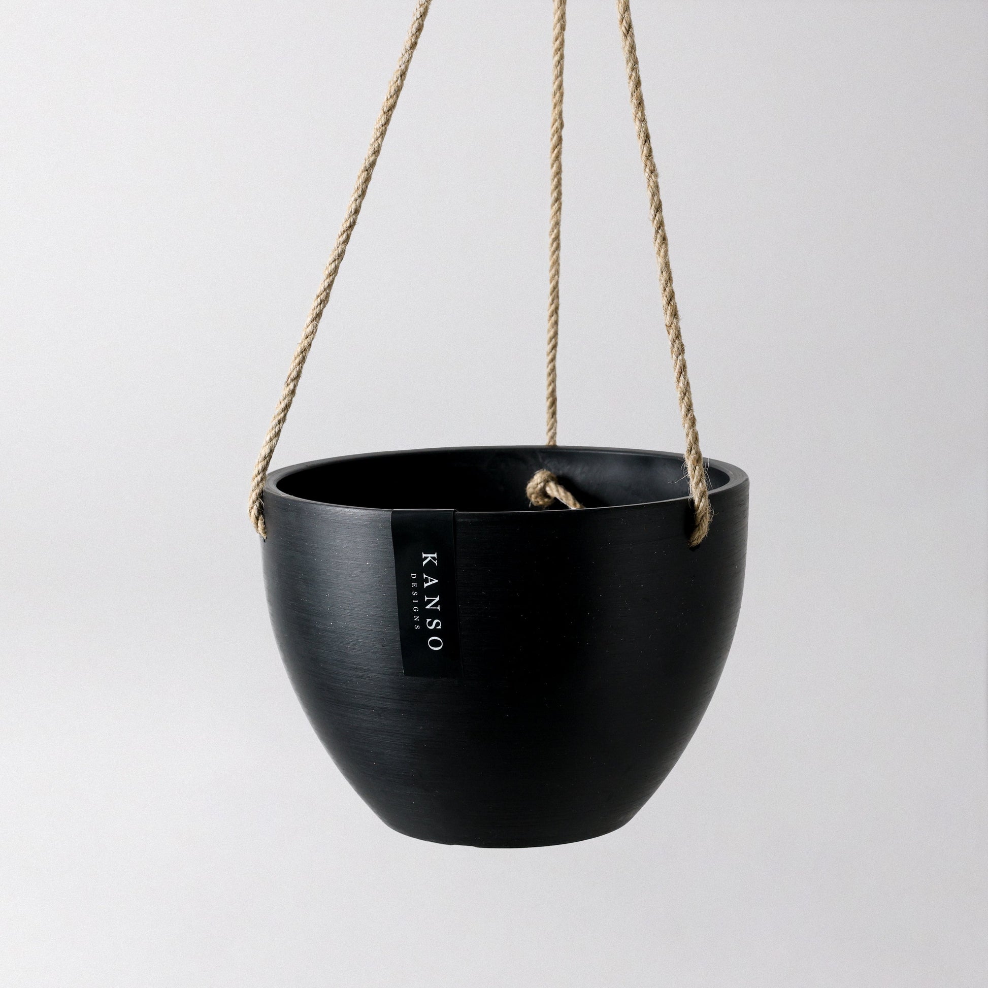 black rope hanging planter Signature Stone Hanging Planter (4-7") – Chicago Plants