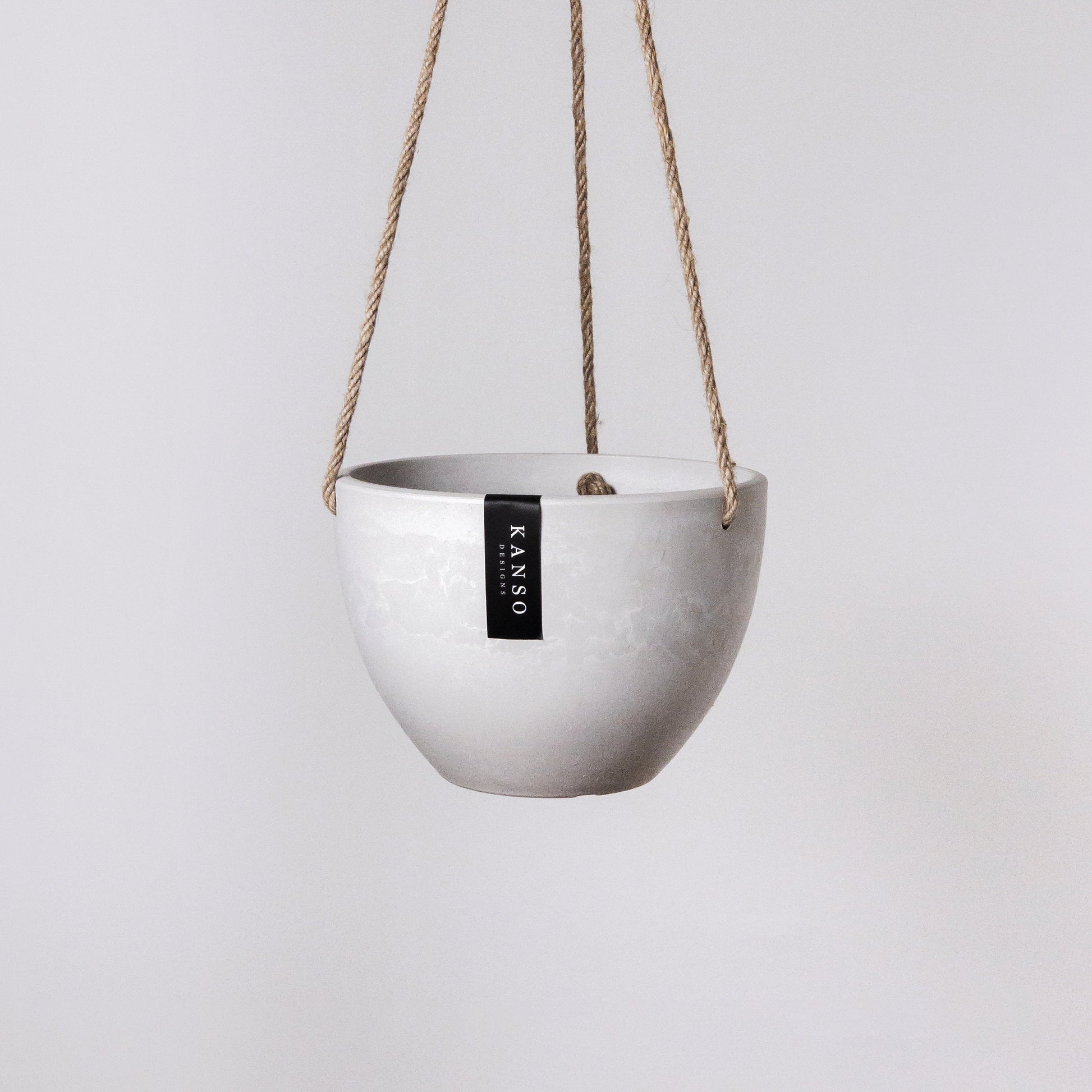 outdoor white hanging planter Signature Stone Hanging Planter (4-7") – Chicago Plants