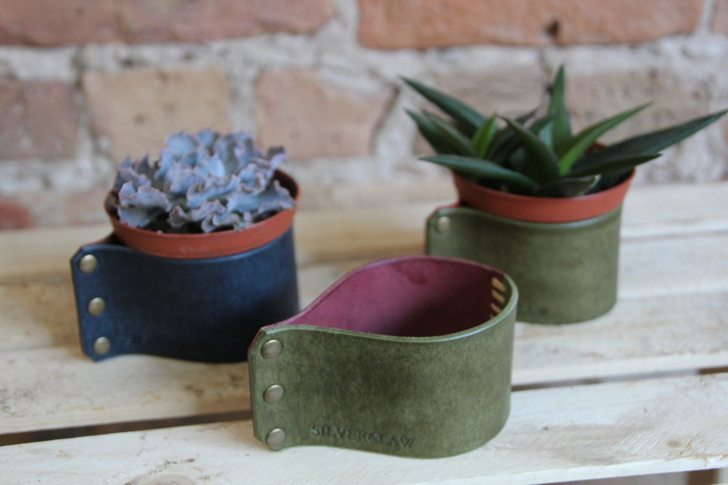 Leather Small Plant Cups