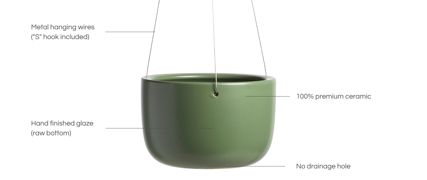 Ceramic Hanging Planter (8")