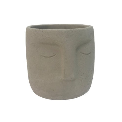 Cement Stoneware Face Planter (4")